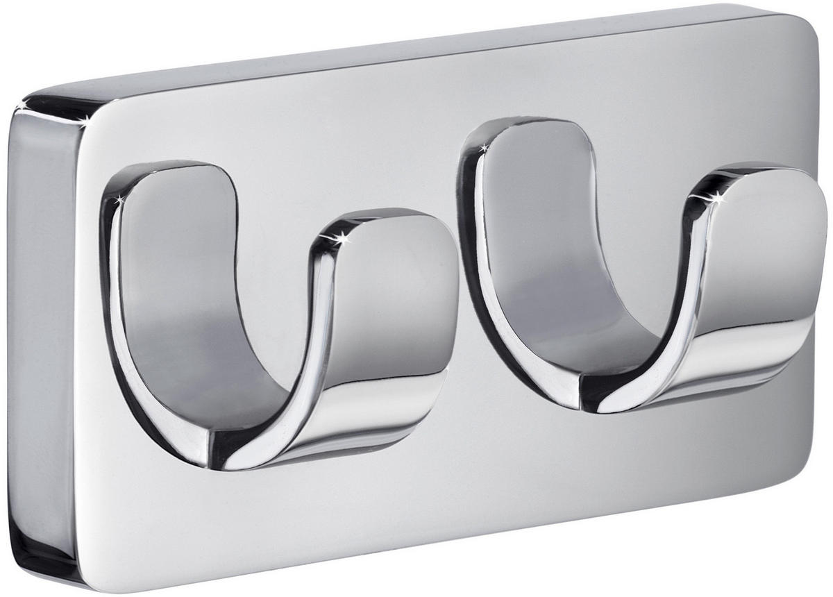 DOPPELHAKEN in Chromfarben  - Chromfarben, Basics, Metall (9/4,5/2,8cm)