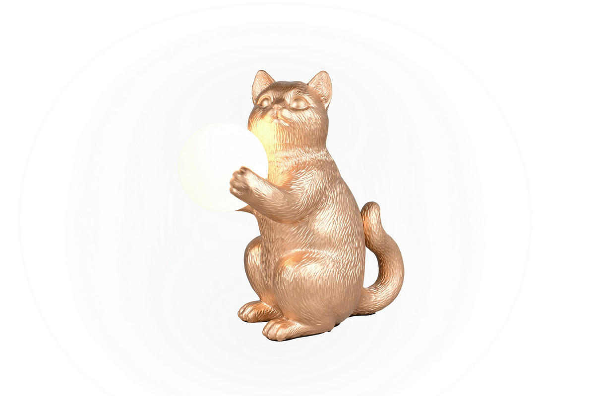 TISCHLEUCHTE Gatio 30/30 cm  - Goldfarben/Weiß, LIFESTYLE, Glas/Kunststoff (30/30cm)