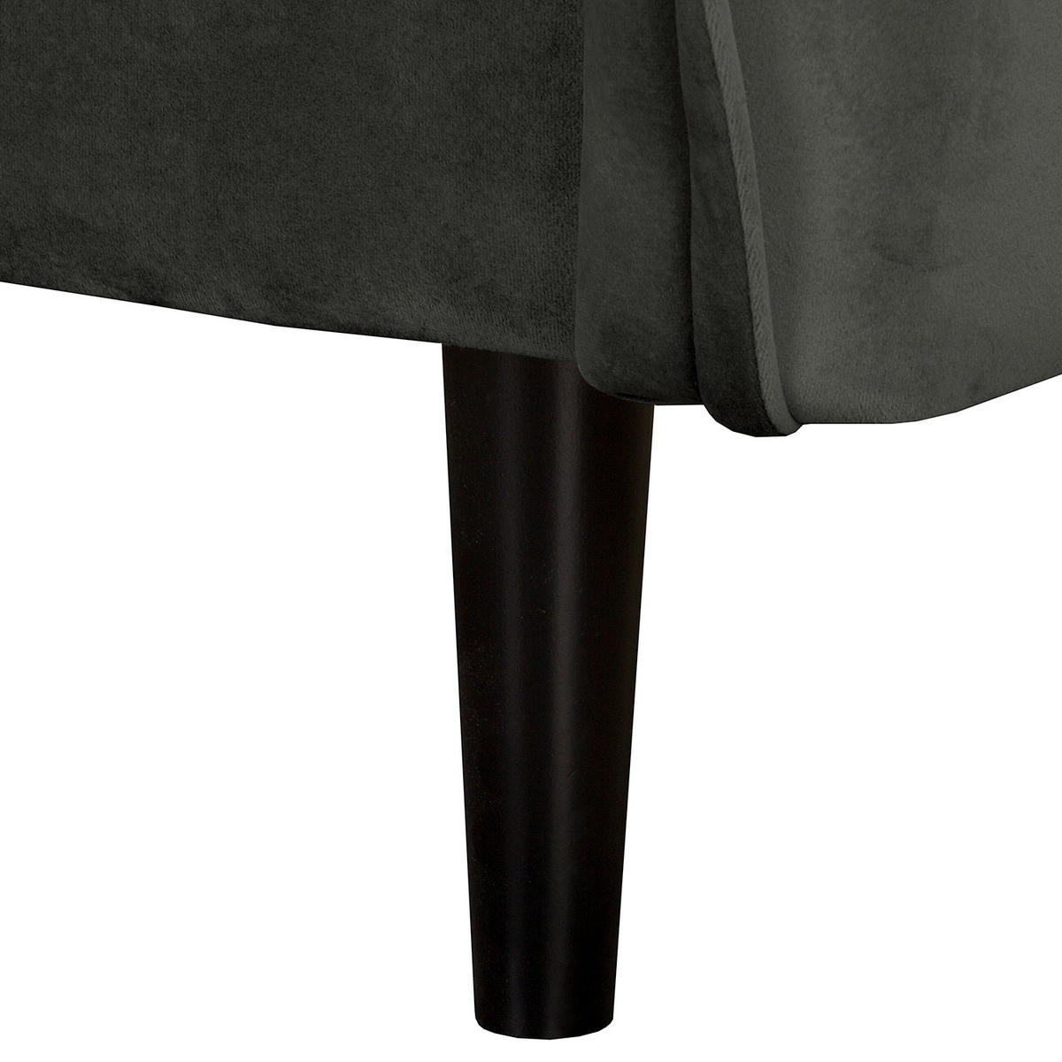 3-SITZER-SOFA JULI Samt Dunkelgrau  - Dunkelgrau/Schwarz, Design, Holz/Textil (203/86/100cm) - P & B