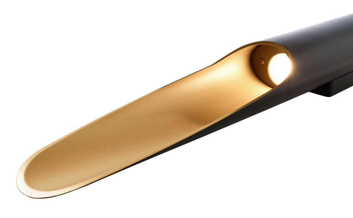 LED-WANDLEUCHTE 80/6/7 cm   - Goldfarben/Schwarz, Design, Metall (80/6/7cm)