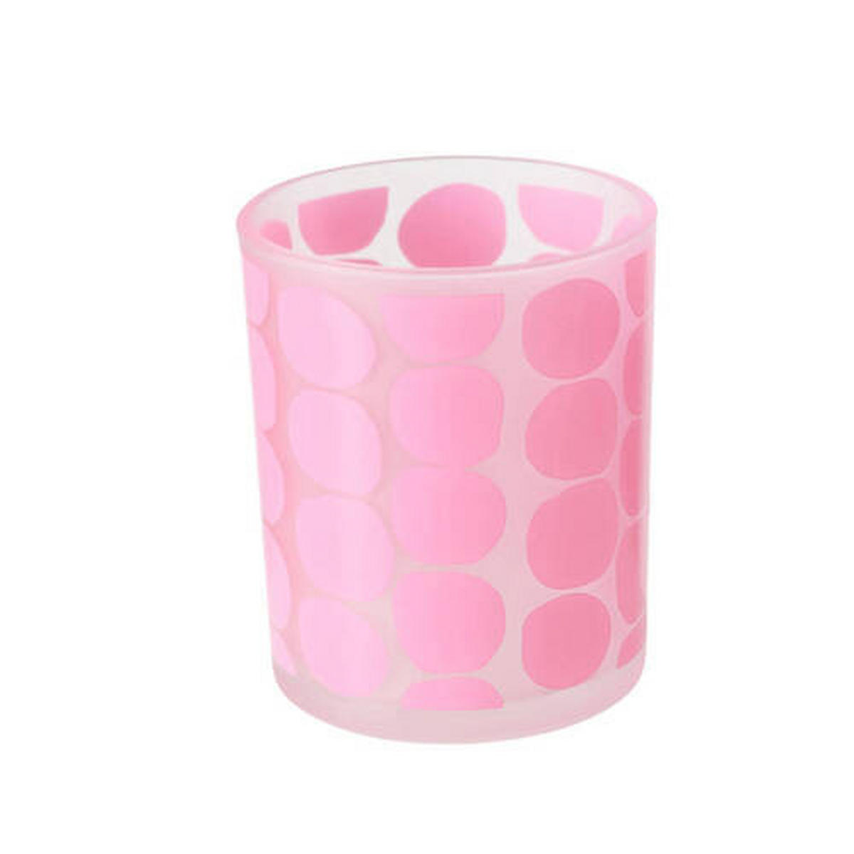 WINDLICHT - Weiss/Pink, Basics, Glas (9/10cm)