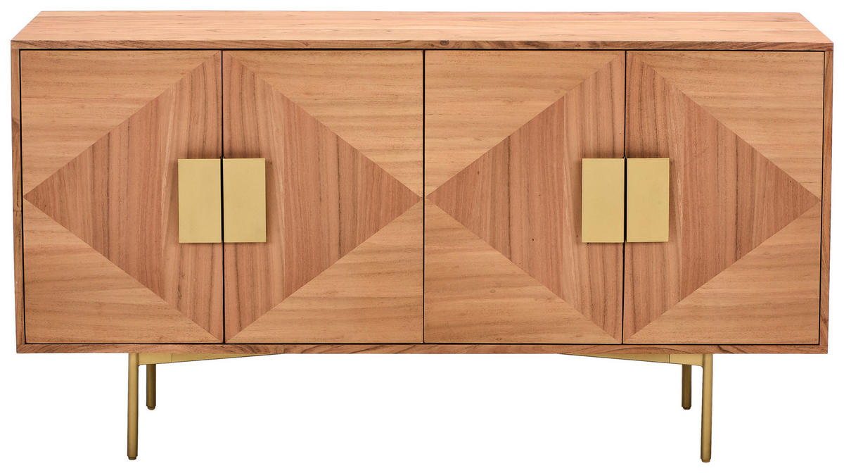 SIDEBOARD  in 145/45/76 cm  - Messingfarben/Naturfarben, Design, Holz/Holzwerkstoff (145/45/76cm) - Livetastic