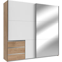 GARDEROB MED SKJUTDÖRRAR 250/236/65 cm 2-dörrar - vit/kromfärg, Modern, trämaterial (250/236/65cm) - MID.YOU