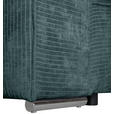 BIGSOFA in Flachgewebe Blau  - Chromfarben/Blau, KONVENTIONELL, Textil/Metall (256/68/122cm) - Carryhome