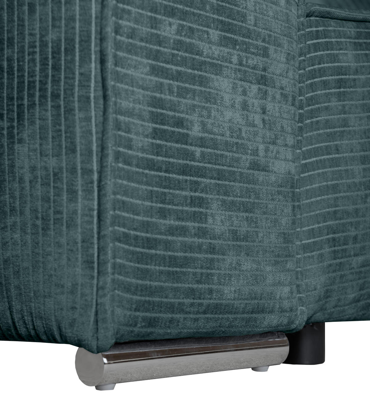 BIGSOFA Flachgewebe Blau  - Chromfarben/Blau, KONVENTIONELL, Textil/Metall (256/68/122cm) - Carryhome