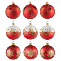 CHRISTBAUMKUGEL-SET 8 cm 9-teilig  - Rot, LIFESTYLE, Glas/Metall (8cm) - X-Mas