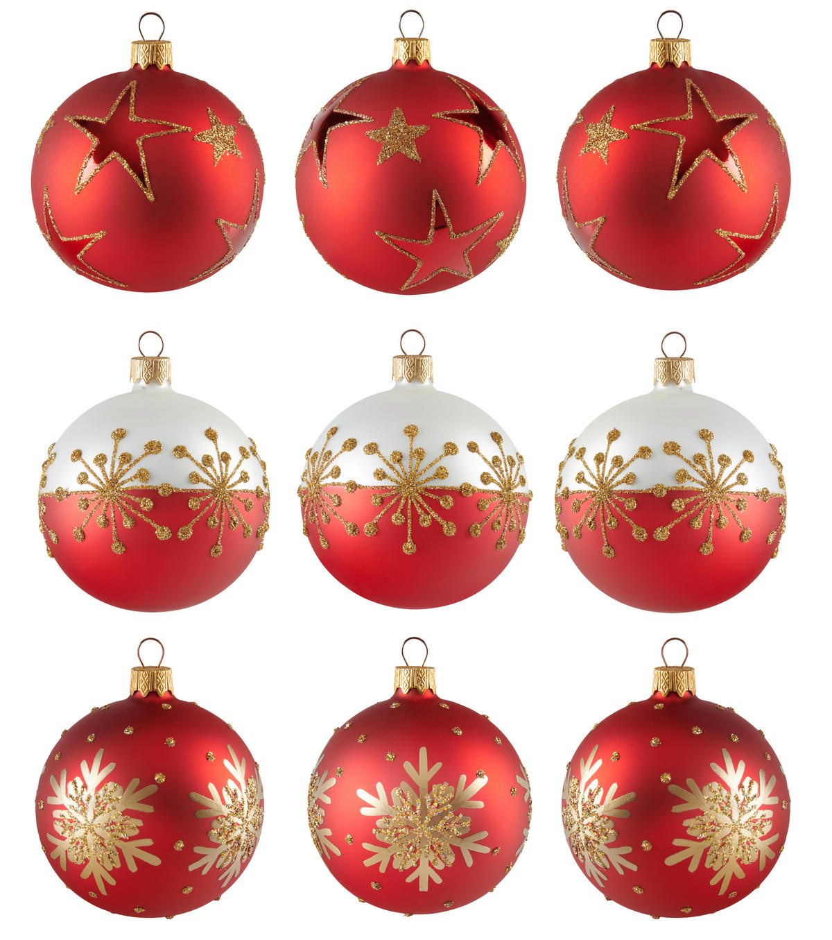 CHRISTBAUMKUGEL-SET 8 cm 9-teilig  - Rot, LIFESTYLE, Glas/Metall (8cm) - X-Mas