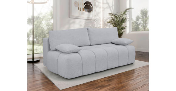 BOXSPRINGSOFA in Chenille Hellgrau  - Hellgrau/Schwarz, MODERN, Kunststoff/Textil (210/72/105cm) - Cantus