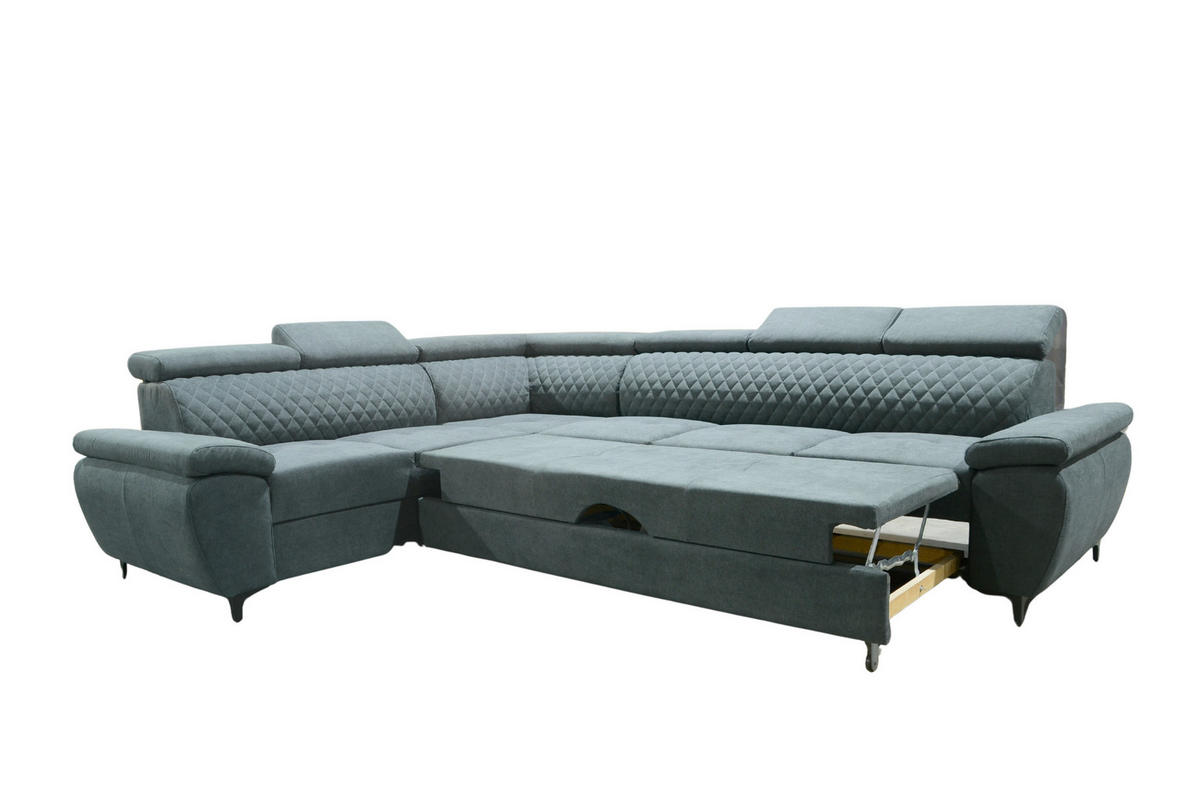 SJEDEĆA GARNITURA drvo, tekstil  tamno siva   - tamno siva/crna, Moderno, drvo/tekstil (311/248cm) - Hom`in