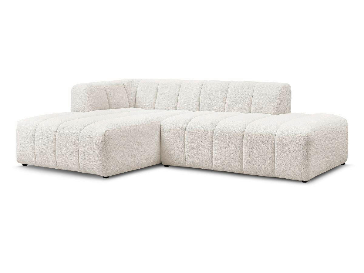 ECKSOFA  ANNECY Weiß Bouclé  - Schwarz/Weiß, MODERN, Kunststoff/Textil (170/262cm)