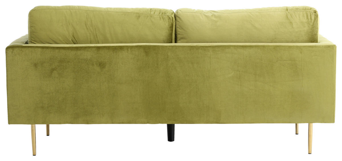 2-SITS SOFFA i metall, textil grön, guldfärgad  - grön/guldfärgad, Design, metall/textil (203/84/90cm) - Livetastic