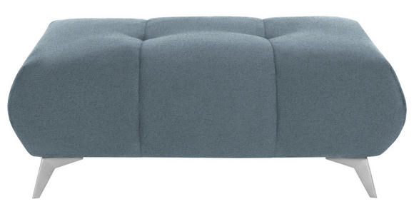 HOCKER in Textil Blau  - Blau/Edelstahlfarben, Design, Textil/Metall (120/43/70cm) - Hom`in