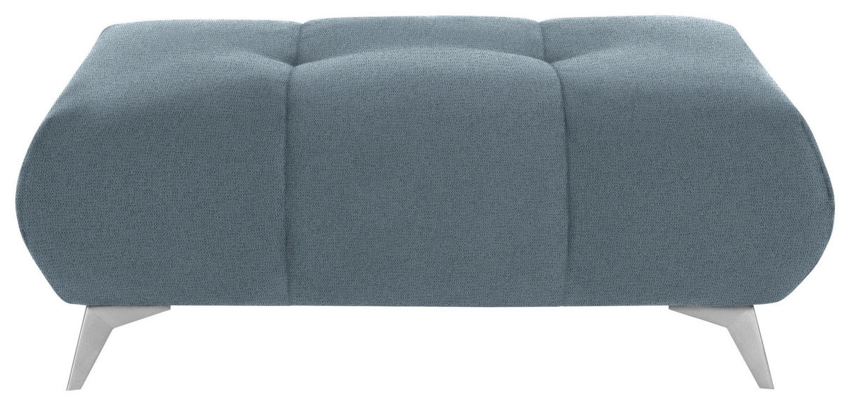 HOCKER in Textil Blau  - Blau/Edelstahlfarben, Design, Textil/Metall (120/43/70cm) - Hom`in