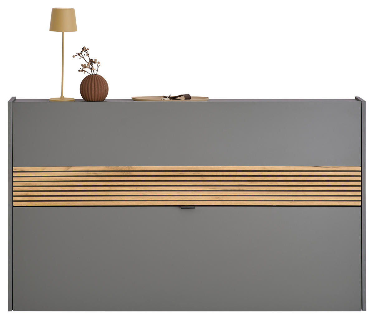 GARDEROBE 4-teilig  in 170/200/18 cm  - Eichefarben/Graphitfarben, Design, Glas/Holzwerkstoff (170/200/18cm) - Voleo