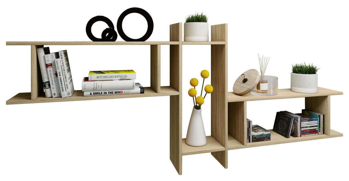 WANDREGAL 188/80/19,7 cm  - Sonoma Eiche, Konventionell, Holzwerkstoff (188/80/19,7cm) - MID.YOU