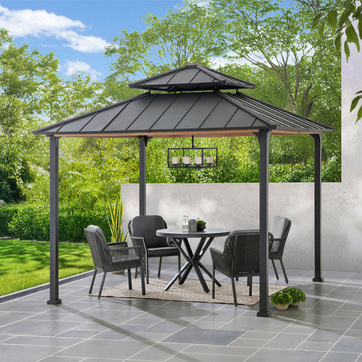 PAVILLON 300/295/300 cm   - Anthrazit, Basics, Metall (300/295/300cm) - Modante
