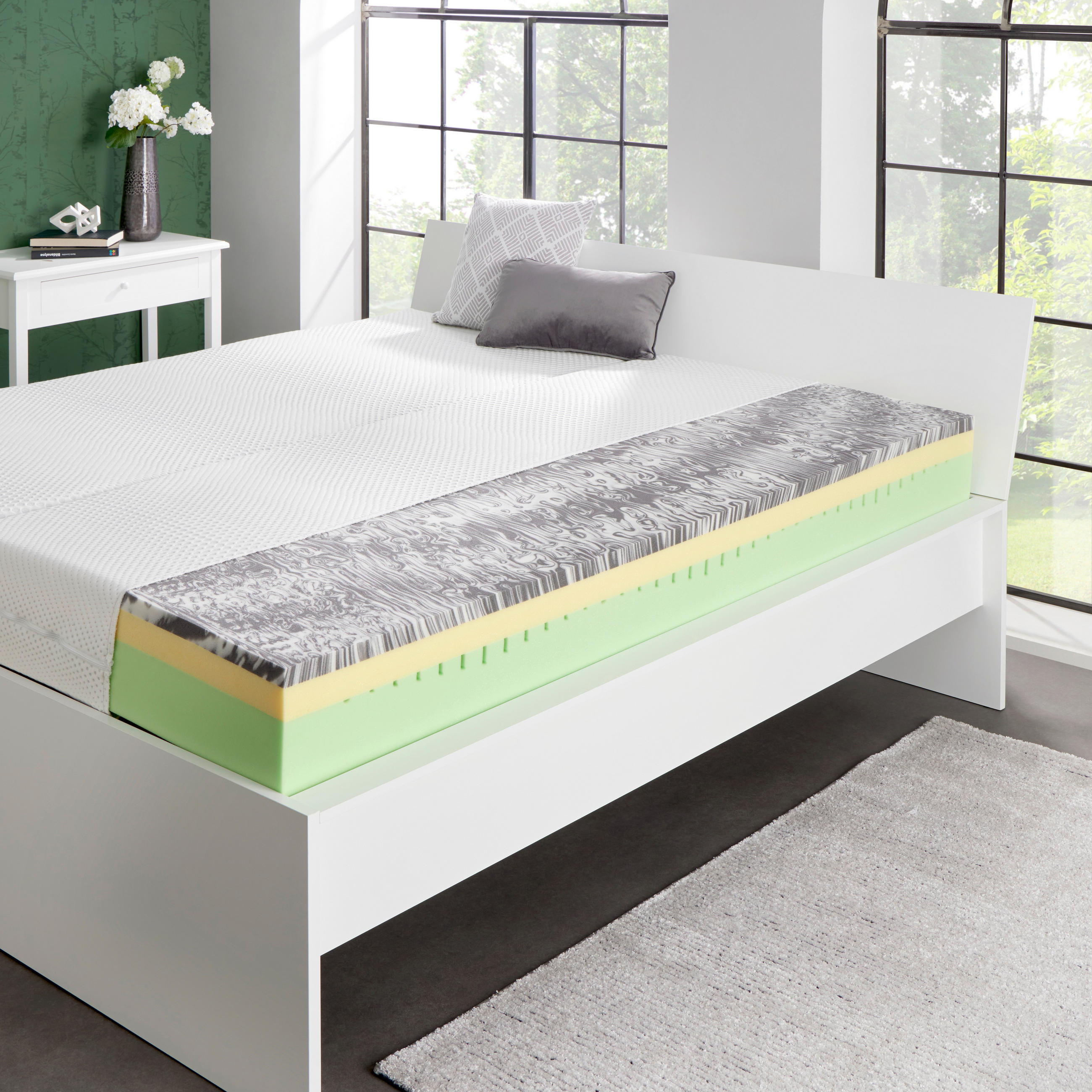 VISCOMATRATZE THERMO FIT H3 80/200 cm Höhe ca. 21 cm  - Weiß, Textil (80/200cm) - Ele