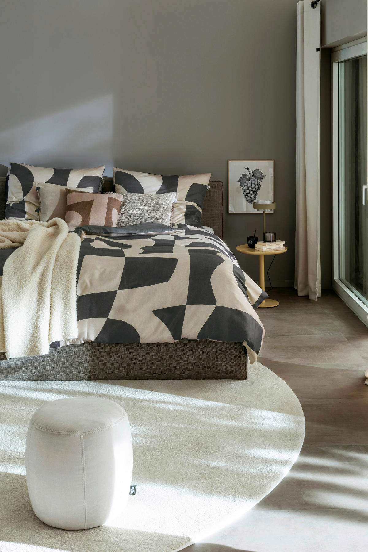 BETTWÄSCHESET 2-teilig Piece Satin 160/210 cm  - Anthrazit/Beige, Basics, Textil (160/210cm) - Schöner Wohnen