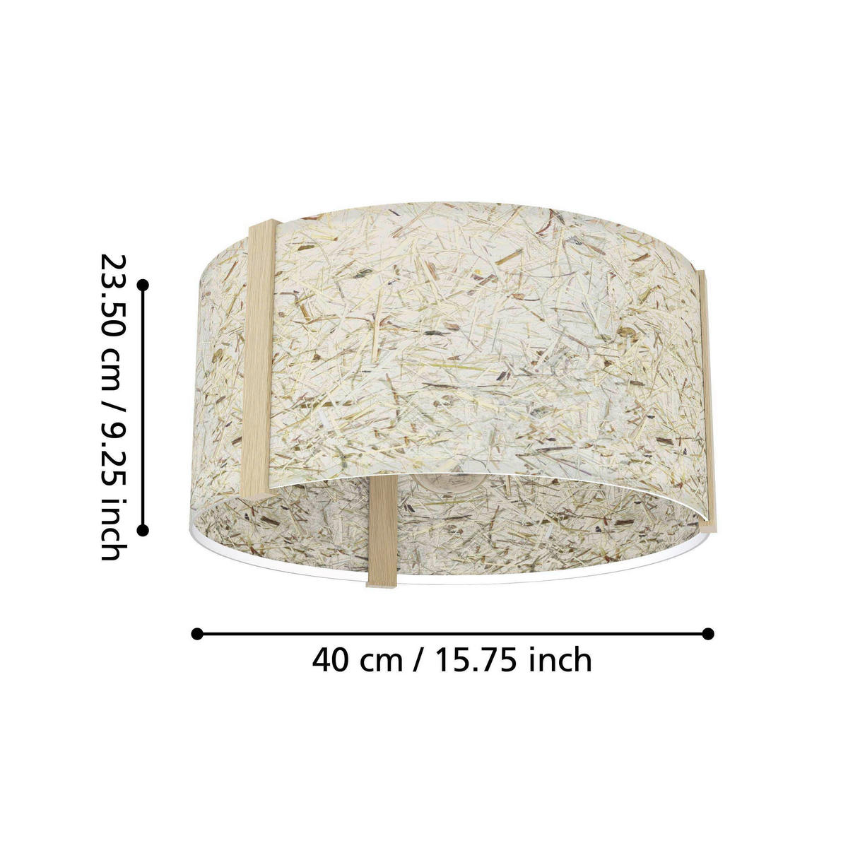 DECKENLEUCHTE  40/23,5 cm    - Beige/Schwarz, Natur, Holz/Textil (40/23,5cm) - Eglo