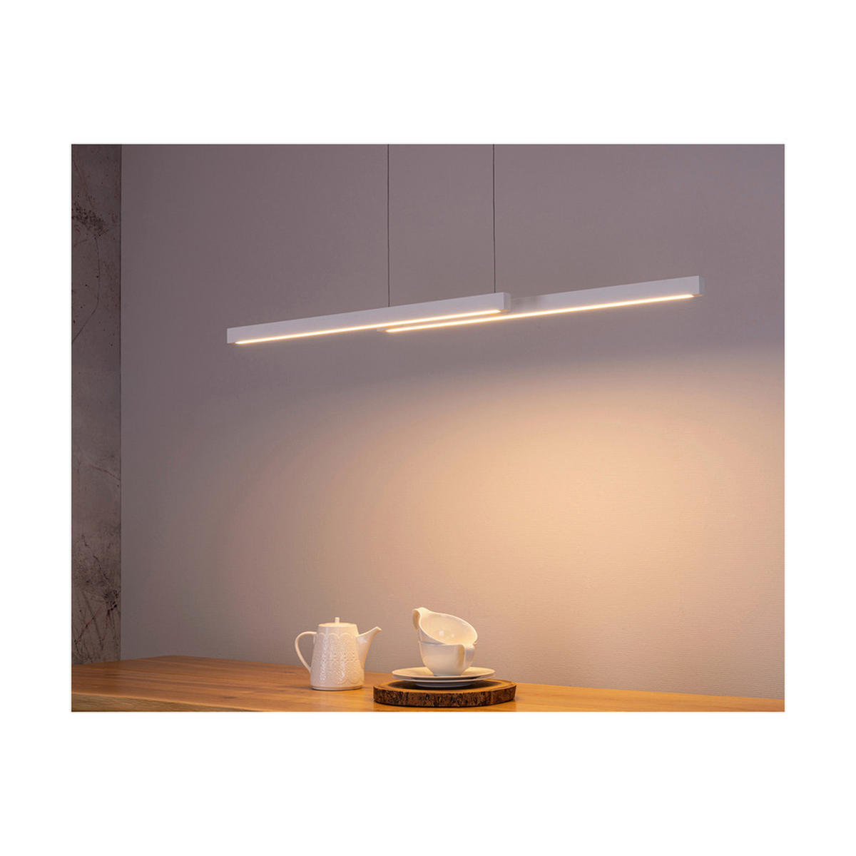 HÄNGELEUCHTE 1509842 10/120/110 cm  - Weiß, Design, Holz (10/120/110cm)