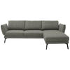 ECKSOFA in Flachgewebe Taupe  277/175 cm  - Taupe/Schwarz, Design, Textil/Metall (277/175cm) - Schöner Wohnen