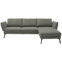 ECKSOFA in Flachgewebe Taupe  277/175 cm  - Taupe/Schwarz, Design, Textil/Metall (277/175cm) - Schöner Wohnen