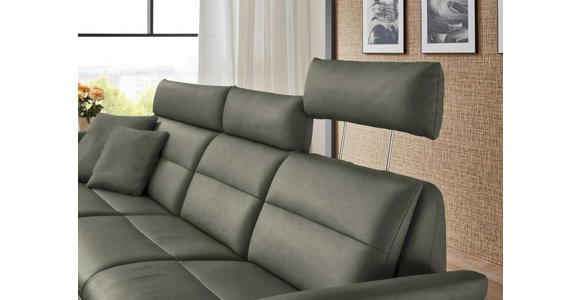 ECKSOFA in Echtleder Grau 169/298 cm - Schwarz/Grau, Design, Leder/Metall (169/298cm) - Dieter Knoll