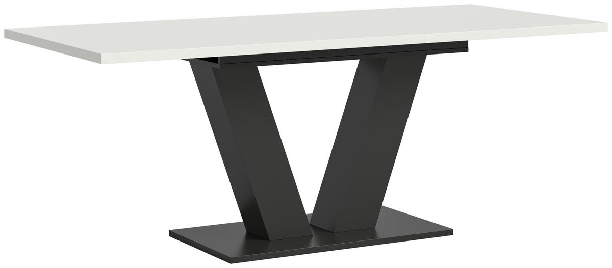RAZTEGLJIVA MIZA, bela  - bela, Trend, leseni material (150-190/90/75cm)