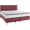 BOXSPRINGBETT 180/200 cm  in Bordeaux  - Chromfarben/Bordeaux, KONVENTIONELL, Leder/Textil (180/200cm) - Novel
