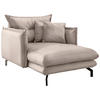 XXL-SESSEL in Lederlook Beige  - Beige/Schwarz, Modern, Textil/Metall (111/101/167cm) - Livetastic