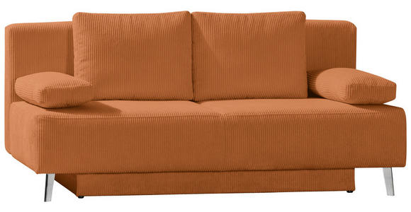 SCHLAFSOFA Spicy in Cord Orange  - Orange, MODERN, Textil/Metall (193/85/88cm) - Novel