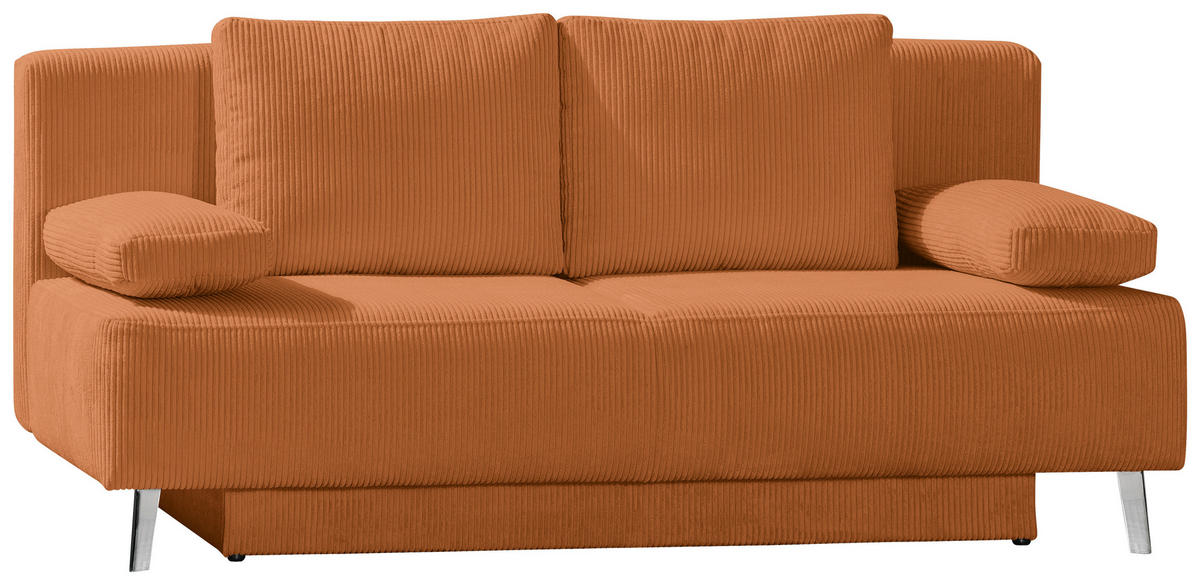 SCHLAFSOFA Cord Orange  - Orange, Modern, Textil/Metall (193/85/88cm) - Novel