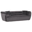 BIGSOFA in Samt Anthrazit  - Anthrazit/Schwarz, KONVENTIONELL, Kunststoff/Textil (240/73/100cm) - Carryhome