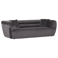 BIGSOFA in Samt Anthrazit  - Anthrazit/Schwarz, KONVENTIONELL, Kunststoff/Textil (240/73/100cm) - Carryhome