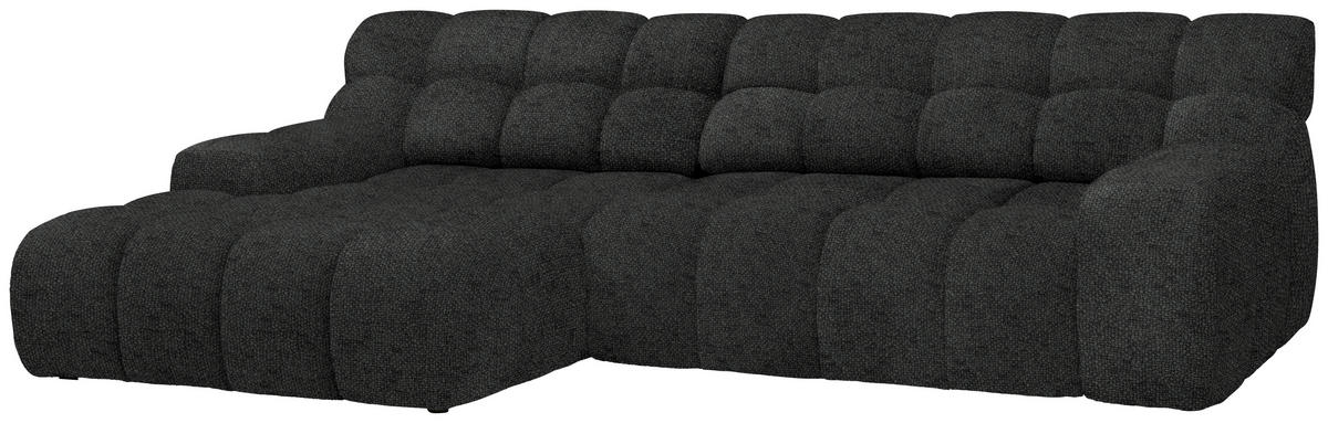 ECKSOFA in Webstoff Schwarz  - Schwarz, Modern, Kunststoff/Textil (180/297cm) - Welnova