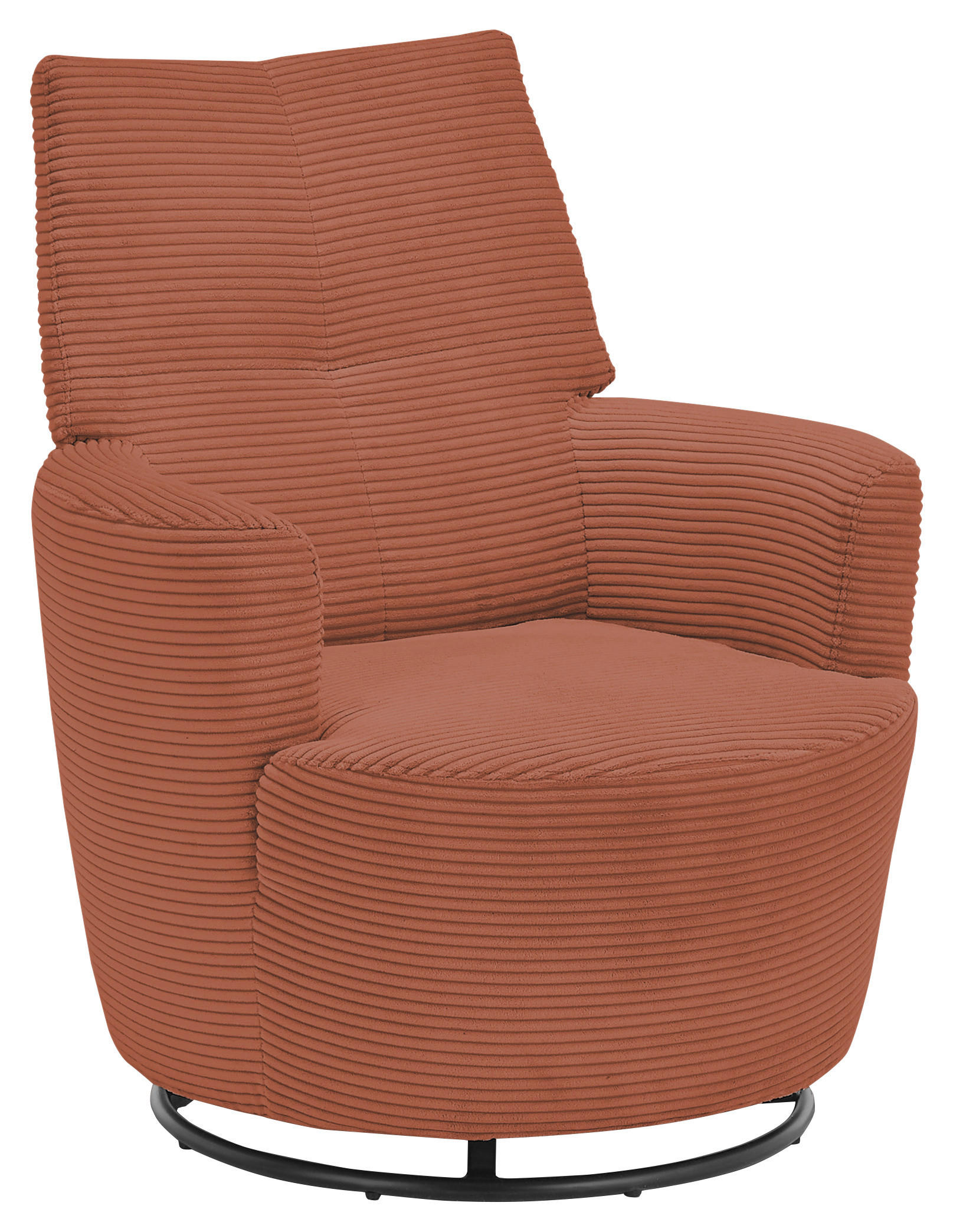 SESSEL Cord Orange    - Schwarz/Orange, Design, Textil/Metall (80/96/88cm) - SetOne by Musterring