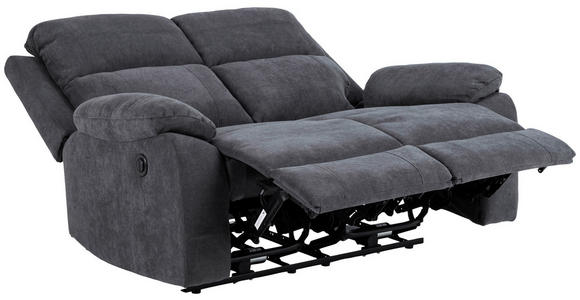 2-SITZER-SOFA Chenille Dunkelgrau  - Dunkelgrau/Schwarz, KONVENTIONELL, Textil/Metall (143,5/98/95cm) - Carryhome