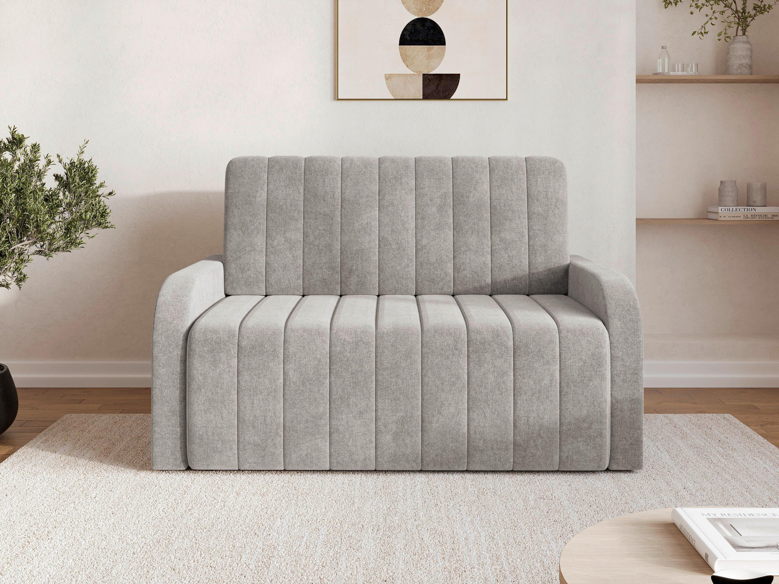 SCHLAFSOFA ALASKA 120 Grau  inkl. Schlaffunktion, Stauraum  - Schwarz/Grau, Design, Kunststoff/Textil (141/90/104cm) - MID.YOU