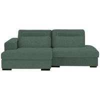 ECKSOFA in Chenille Grün  - Schwarz/Grün, Design, Kunststoff/Textil (158/223cm) - Lomoco