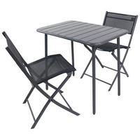 GARTENMÖBEL-SET  3-teilig  - Schwarz, Modern, Kunststoff/Textil - Ambia Garden