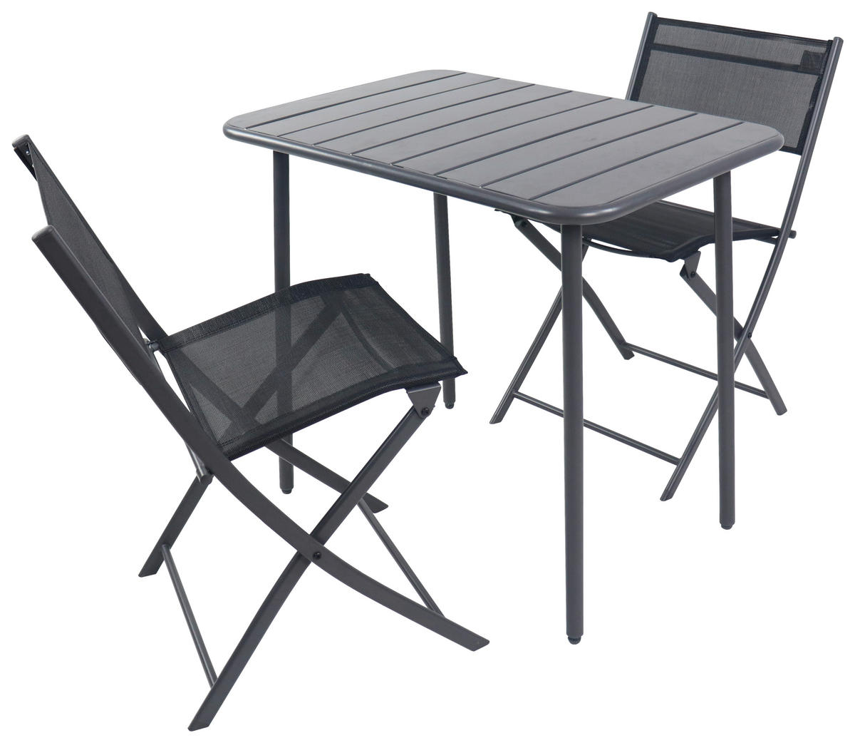 GARTENMÖBEL-SET  3-teilig  - Schwarz, Modern, Kunststoff/Textil - Ambia Garden