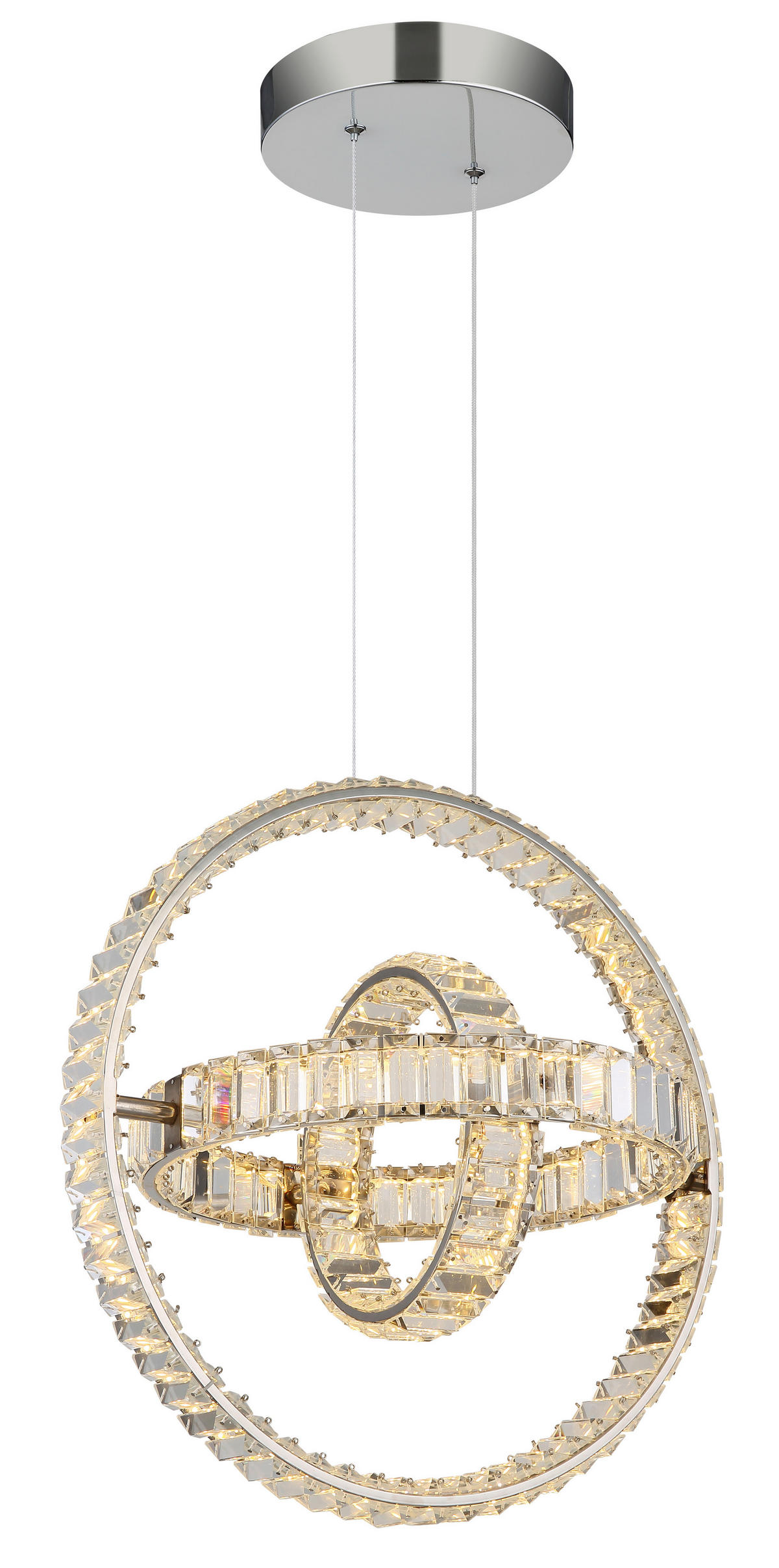 LED-HÄNGLAMPA NEIL 50/40/120 cm  - klar/kromfärg, Design, metall/glas (50/40/120cm) - Globo