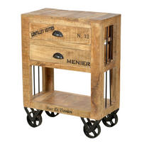 KOMMODE , 60/80/30 cm, 2 Schublade(n)  - Schwarz/Naturfarben, Design, Holz/Metall (60/80/30cm) - MID.YOU