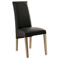 STUHL Lederlook Sonoma Eiche, Schwarz  - Schwarz/Sonoma Eiche, KONVENTIONELL, Holz/Textil (47/102/57cm) - Carryhome