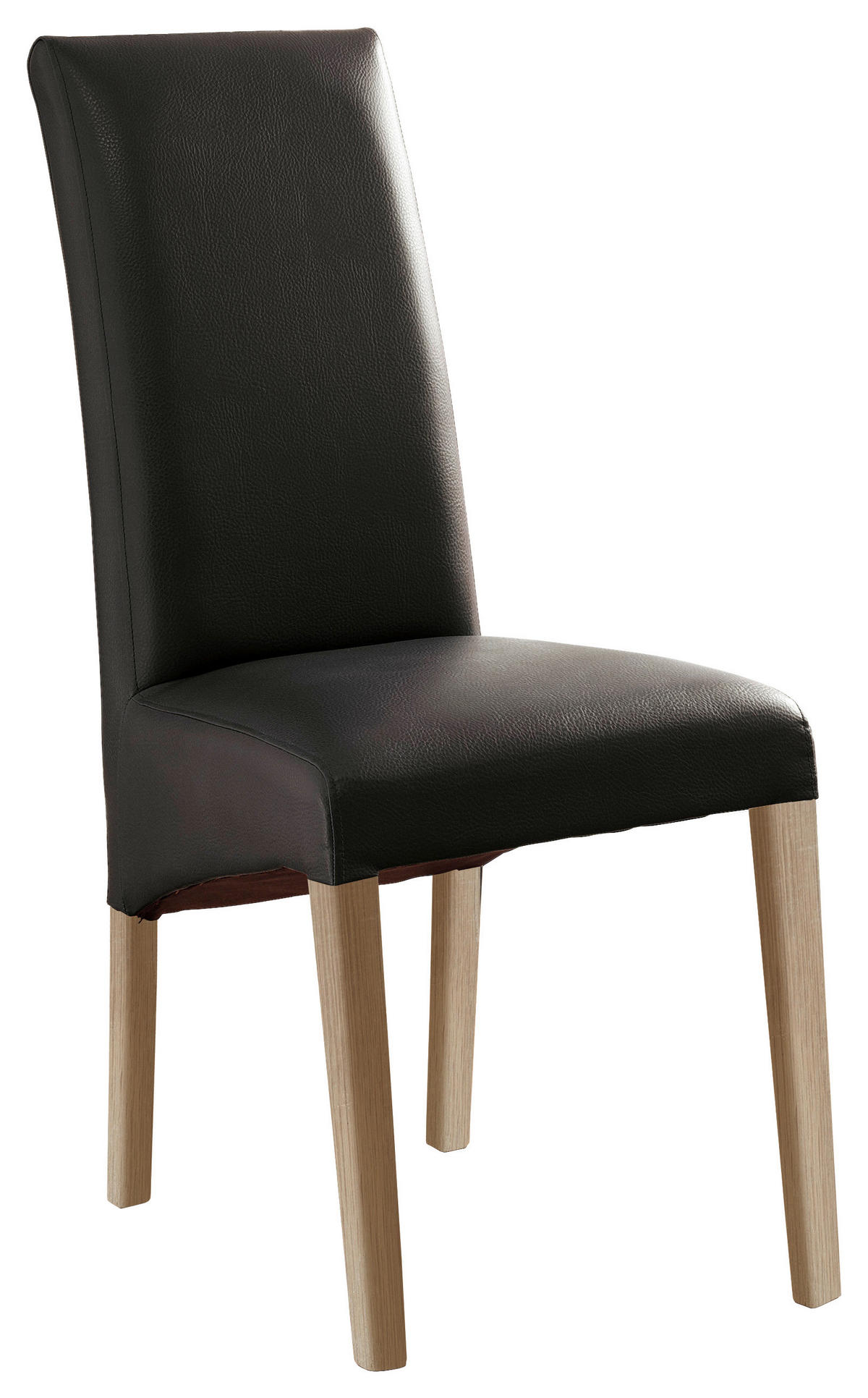 STUHL Lederlook Sonoma Eiche, Schwarz  - Schwarz/Sonoma Eiche, KONVENTIONELL, Holz/Textil (47/102/57cm) - Carryhome