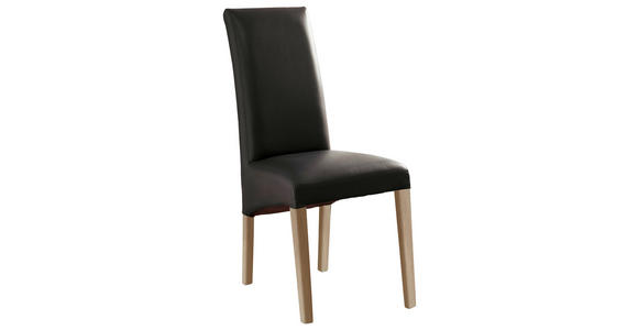 STUHL Lederlook Schwarz, Sonoma Eiche - Schwarz/Sonoma Eiche, KONVENTIONELL, Holz/Textil (47/102/57cm) - Carryhome