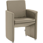 STUHL in Leder Grau - Grau, Design, Leder/Kunststoff (62/87/59cm) - Chilliano