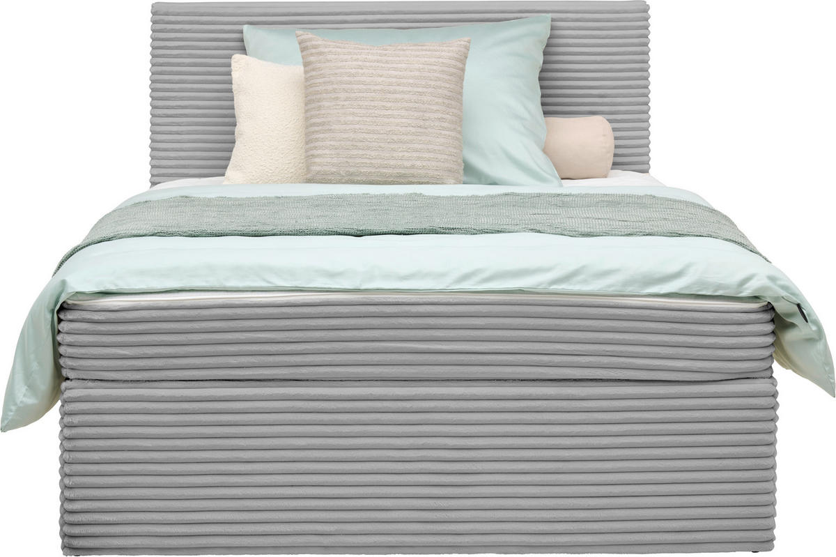 BOXBETT 120/200 cm  in Silberfarben  - Silberfarben, Modern, Holz/Textil (120/200cm) - MID.YOU