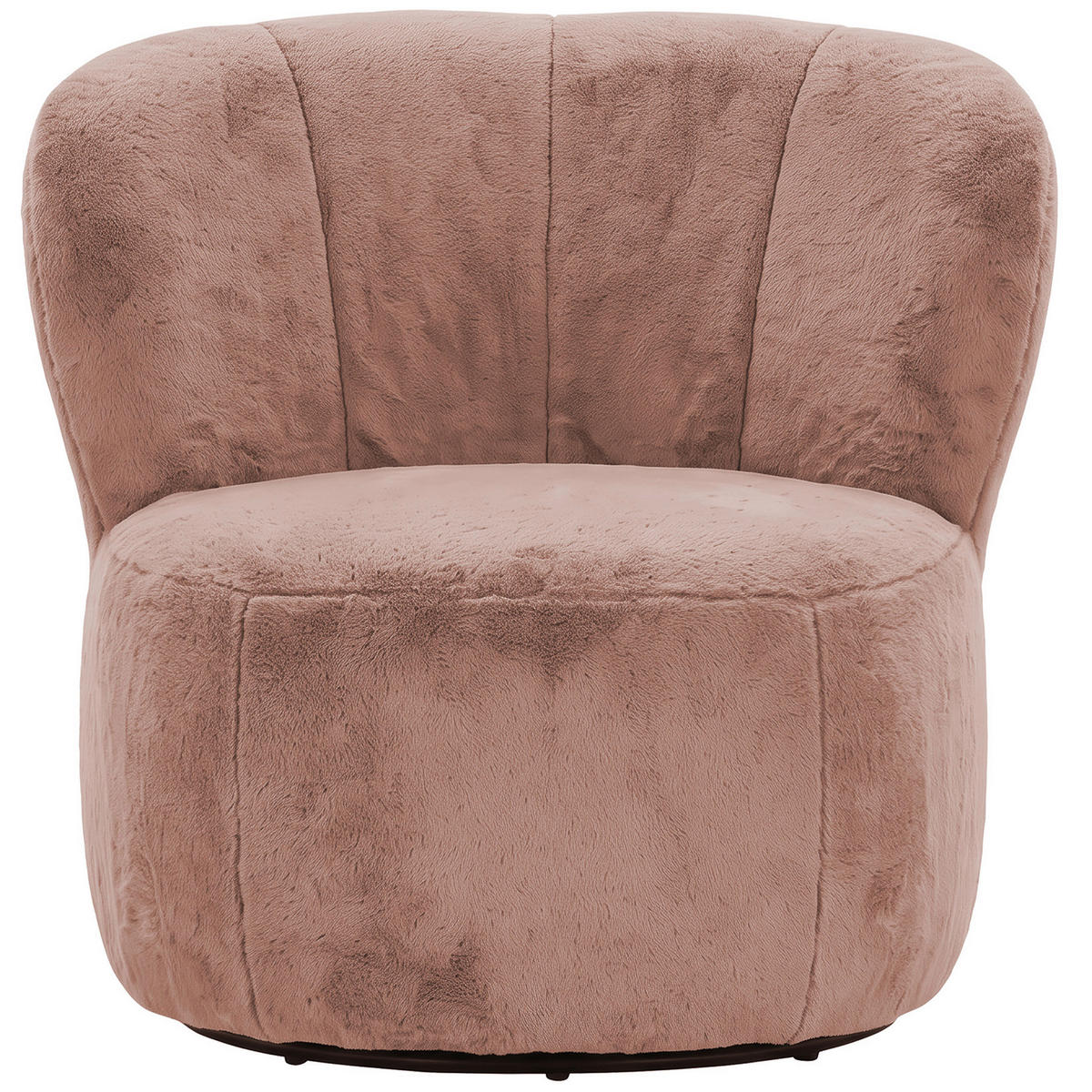 SESSEL in Plüsch Altrosa  - Schwarz/Altrosa, MODERN, Textil/Metall (82/78/81cm) - Carryhome