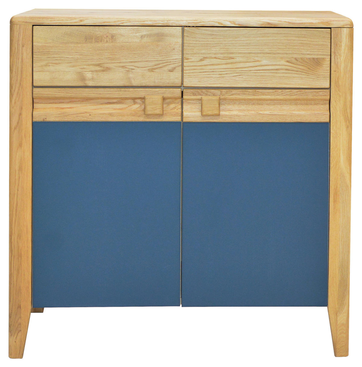 KOMMODE  in 92,6/92/42,7 cm  - Wildeiche/Anthrazit, KONVENTIONELL, Glas/Holz (92,6/92/42,7cm) - Linea Natura
